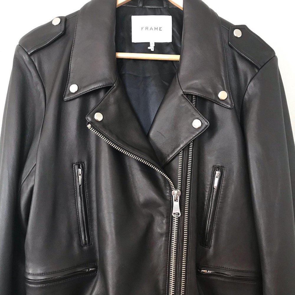 NEW FRAME PCH Leather Jacket Noir Size Large - Picture 10 of 16
